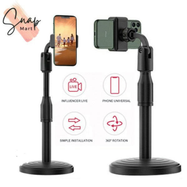 Multifunction Mobile Tripod Stand Mini Tripod Stand Mobile Holder Adjustable Height & Angle Phone Holder - Image 5