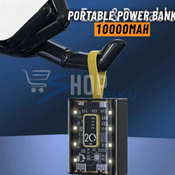 Mini Portable Transparent Power Bank 10,000 Mah (random Color)