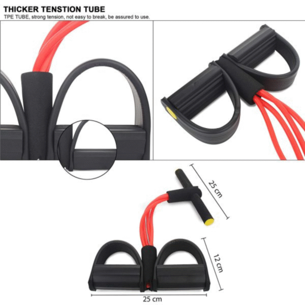 Foot Pedal Resistance Band Elastic Sit-up Pull Rope Yoga Fitness Gym – Elastic Pull Ropes Tummy Trimmer - Image 10