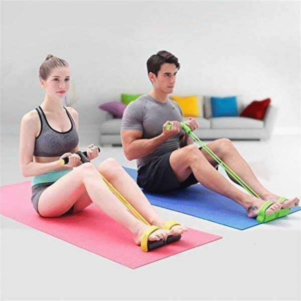 Foot Pedal Resistance Band Elastic Sit-up Pull Rope Yoga Fitness Gym – Elastic Pull Ropes Tummy Trimmer - Image 7