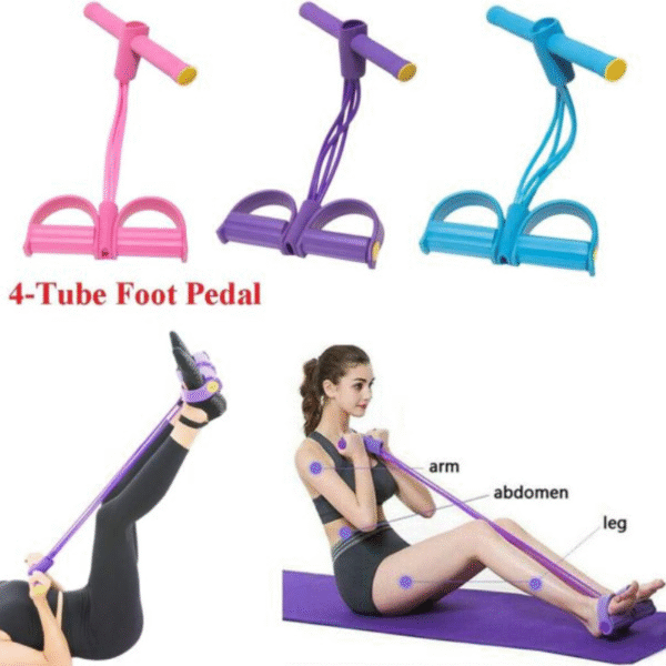 Foot Pedal Resistance Band Elastic Sit-up Pull Rope Yoga Fitness Gym – Elastic Pull Ropes Tummy Trimmer - Image 2