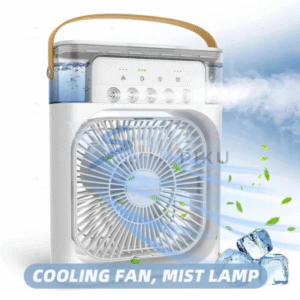 10 Inche Portable Air Conditioner Fan: Usb Electric Fan With Led Night Light, Fine Mist Water, And Humidifier Function | Led Night Light Water Mist (random Color)
