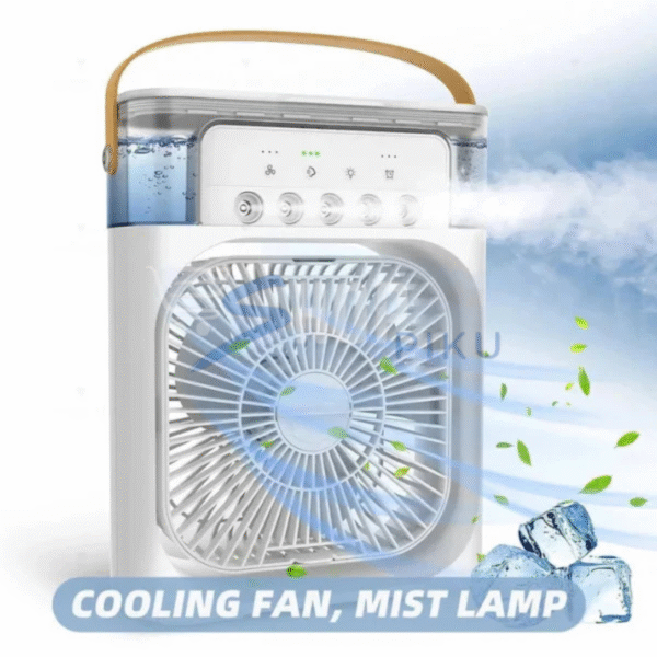 10 Inche Portable Air Conditioner Fan: Usb Electric Fan With Led Night Light, Fine Mist Water, And Humidifier Function | Led Night Light Water Mist (random Color)