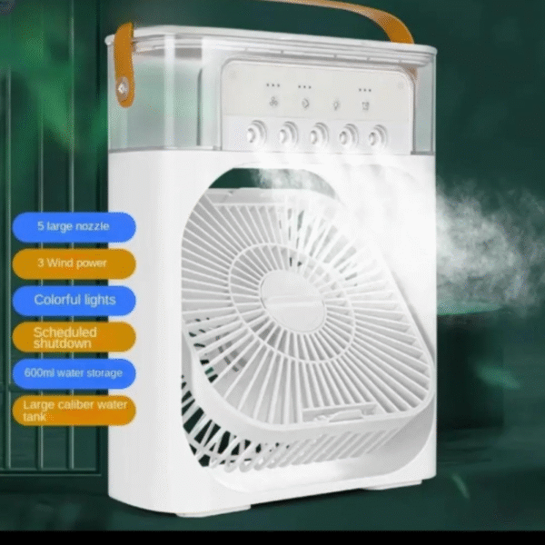10 Inche Portable Air Conditioner Fan: Usb Electric Fan With Led Night Light, Fine Mist Water, And Humidifier Function | Led Night Light Water Mist (random Color) - Image 8