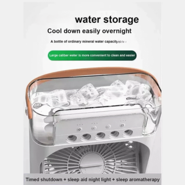 10 Inche Portable Air Conditioner Fan: Usb Electric Fan With Led Night Light, Fine Mist Water, And Humidifier Function | Led Night Light Water Mist (random Color) - Image 7