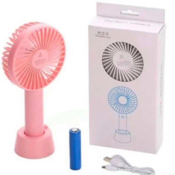 Portable Usb Rechargeable Fan | Handheld 3 Speed Strong Wind Electric Small Mini Cooling Fan - Image 6
