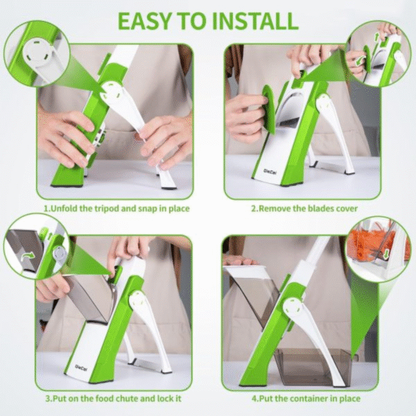 4 In 1 Vegetable Cutter Chopper Adjustable Multi-function Drum Cutter Vertical Vegetable Cutter Kitchen Shredder Grater Artifact - Image 2