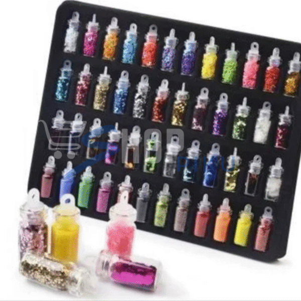 (24 - Pcs) Diy Starry Nail Art Kit, Nail Decals, Glitter Jar Art Kit Features A Selection Of Starry Nail Stickers, Multi-pattern Women Beauty Accessories Kit, Manicure Long-lasting(multi Color)