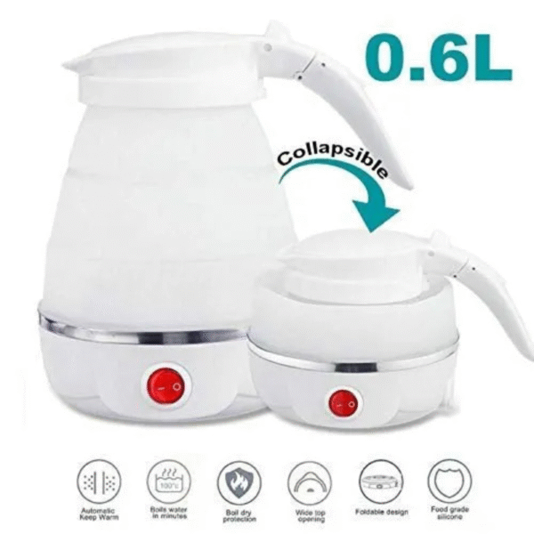 Fast Water Boiling 600 Ml Portable Kettle Travel Kettle Foods Boils Quickly Silicone Small Collapsible Foldable Electric Sports Bottle - Image 4