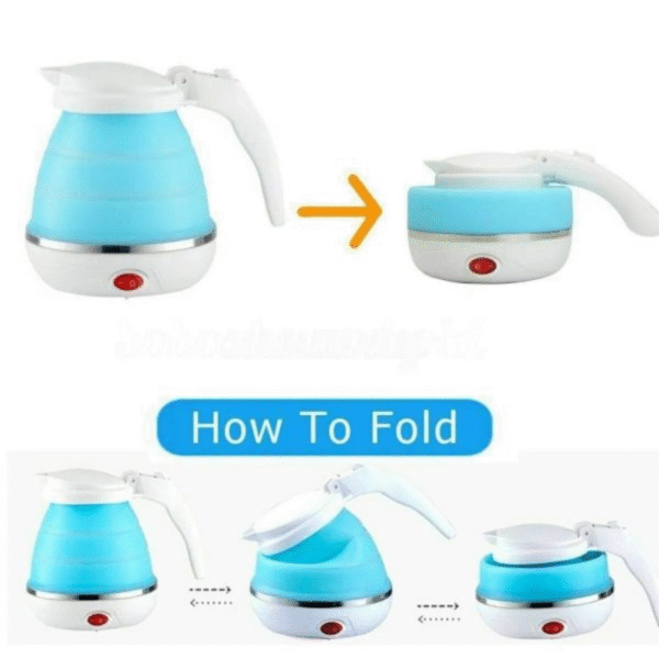 Fast Water Boiling 600 Ml Portable Kettle Travel Kettle Foods Boils Quickly Silicone Small Collapsible Foldable Electric Sports Bottle - Image 2