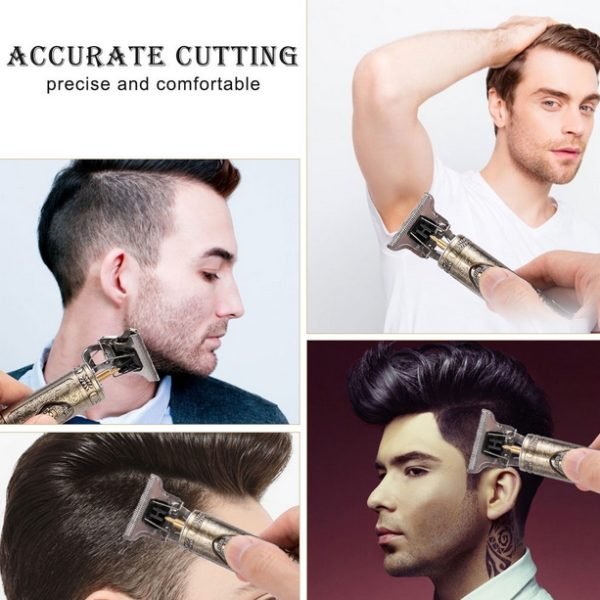 Vintage T9 Hair Trimmer Cordless Professional Hair Clippers Electric Trimmers For Men Metal Head - Image 4
