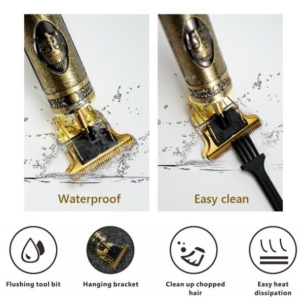 Vintage T9 Hair Trimmer Cordless Professional Hair Clippers Electric Trimmers For Men Metal Head - Image 9
