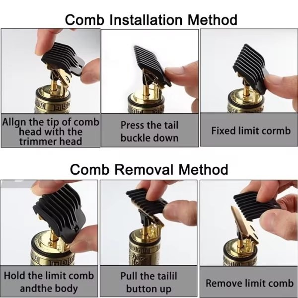 Vintage T9 Hair Trimmer Cordless Professional Hair Clippers Electric Trimmers For Men Metal Head - Image 10